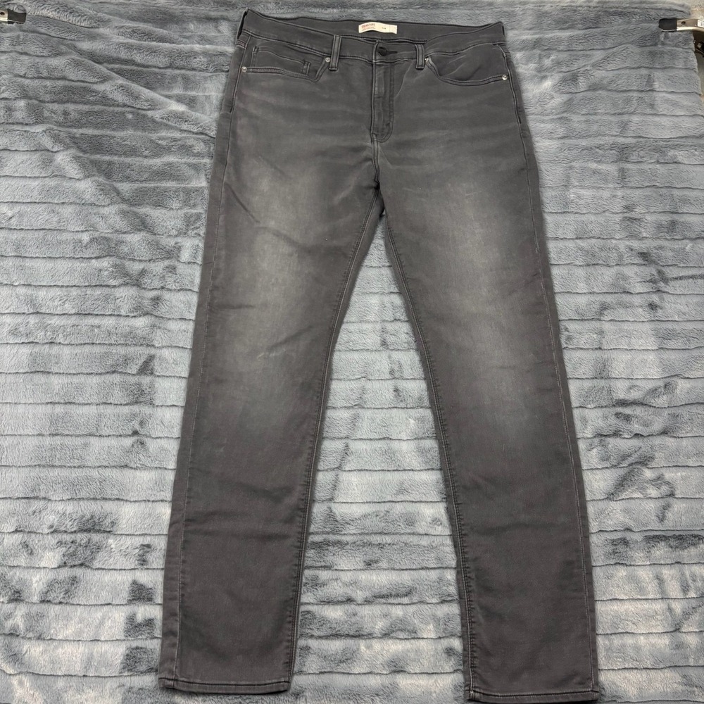 Signature by Levi Strauss Men 36x32 Slim Fit Jeans Charcoal Gray Stretch Denim